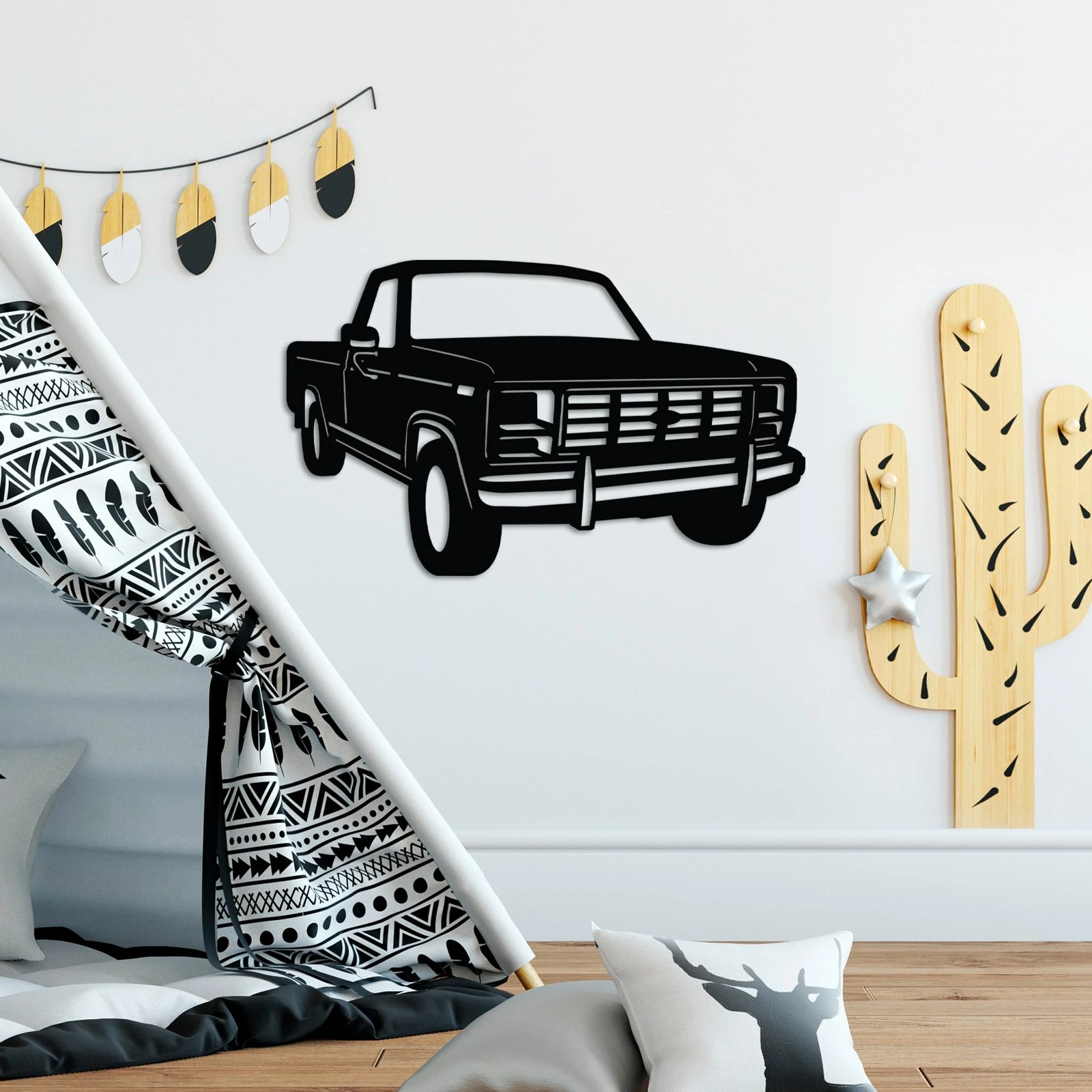 Aksesor dekorativ metalik për mur, Wallity, Ford F150 Pickup Truck 1980