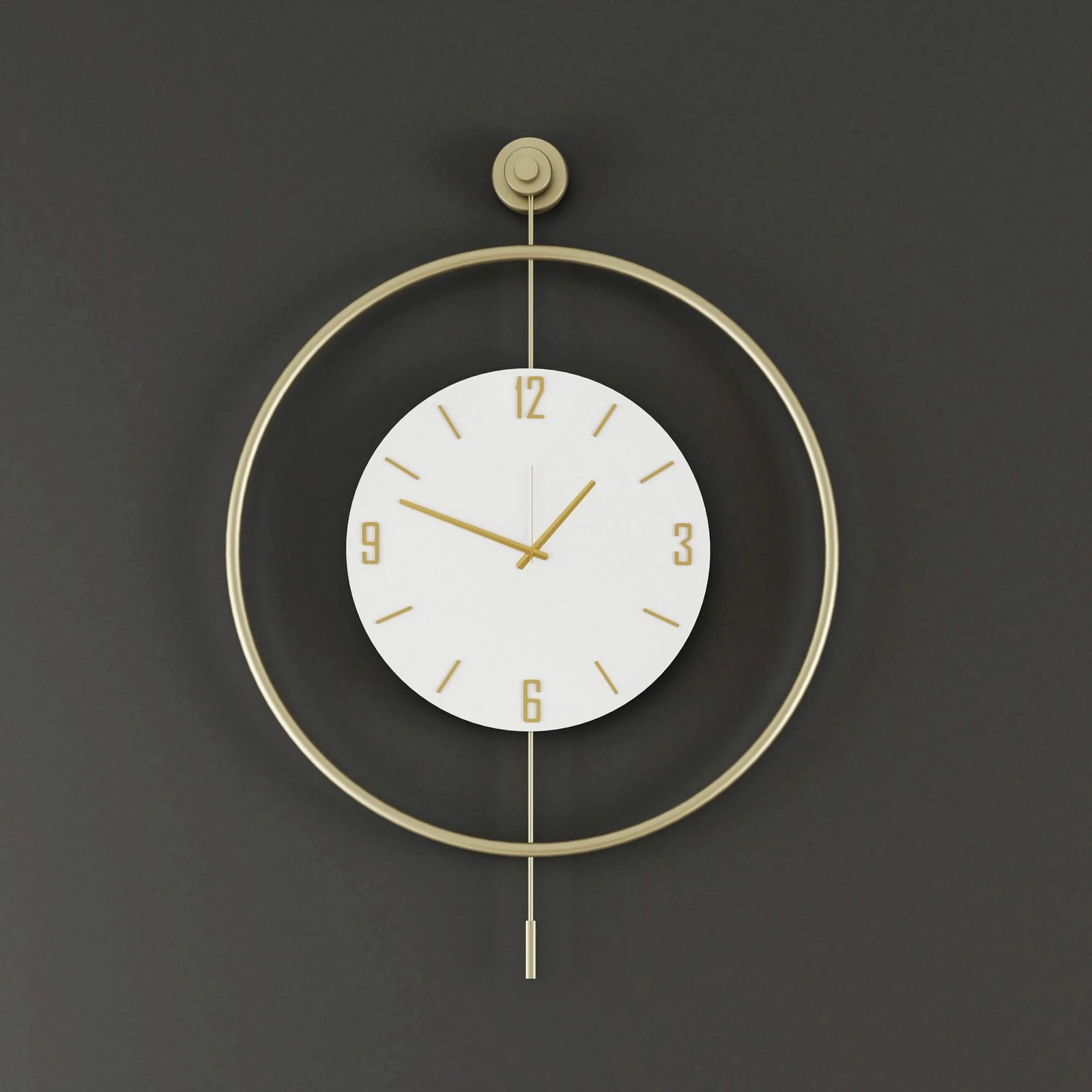 Orë muri dekorative metalike Wallity, Mclock-00111, ngjyrë ari, 58x80x7cm