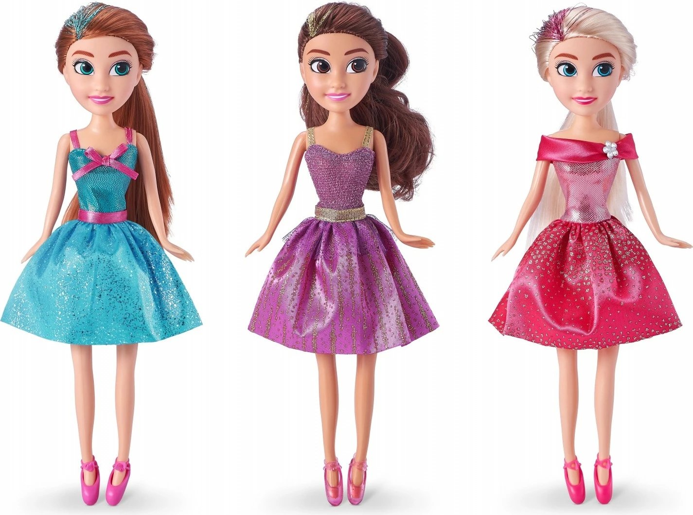 Set kukulla princeshë ZURU Sparkle Girlz, 10.5 inch, 12 copë, shumëngjyrëshe