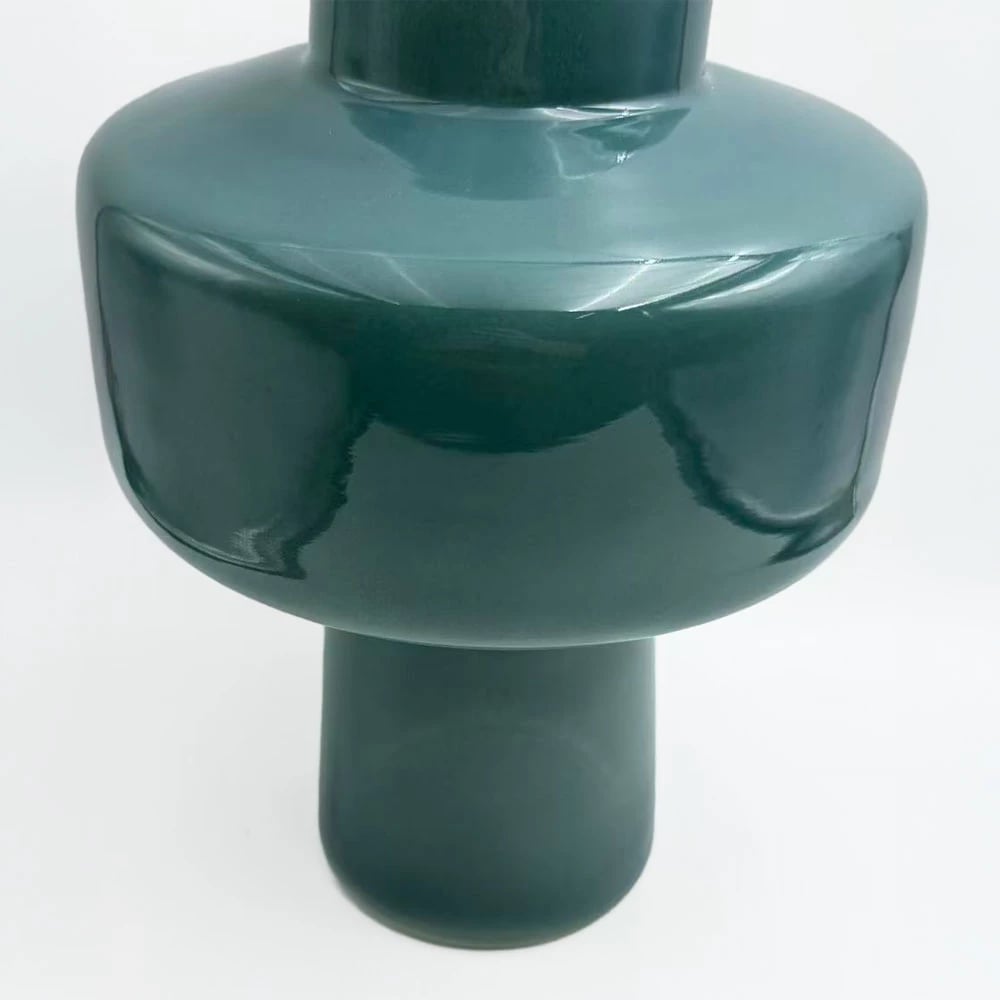 Vazo Regal, qelq, ngjyrë petrol, 20x20x28cm