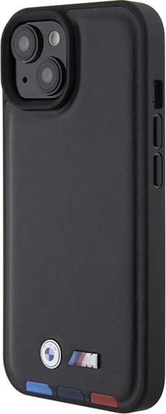 Mbështjellës BMW BMHCP15S22PTDK për iPhone 15 6.1", lëkurë, i zi