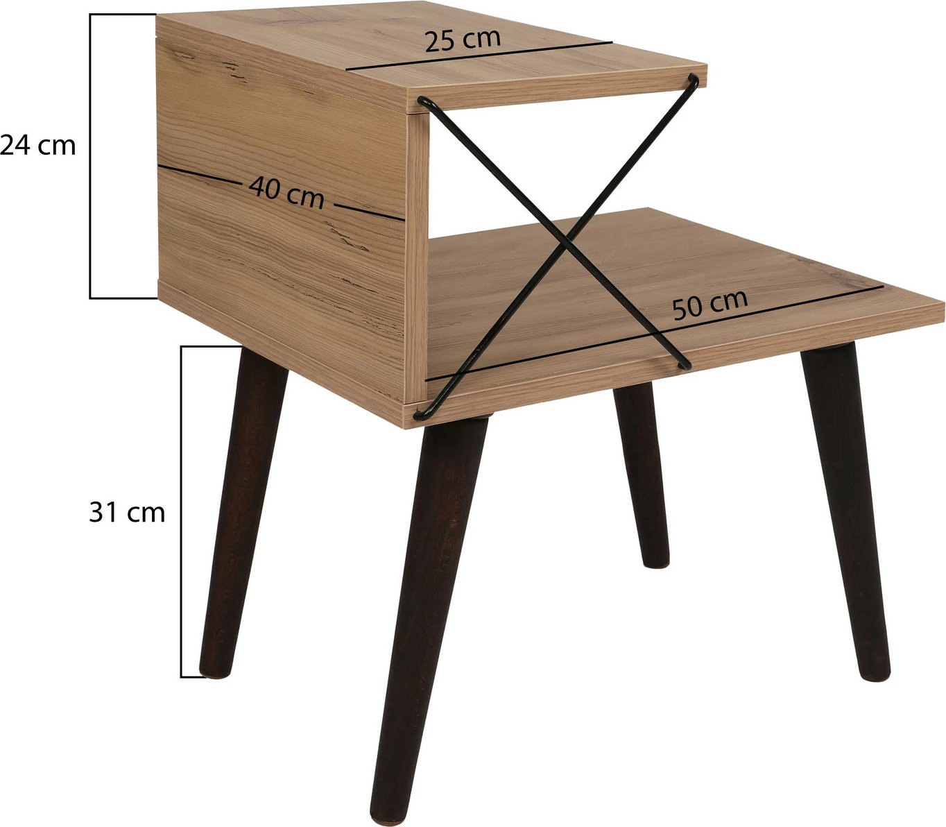Komodinë Hanah Home, Cross, ngjyrë pishë