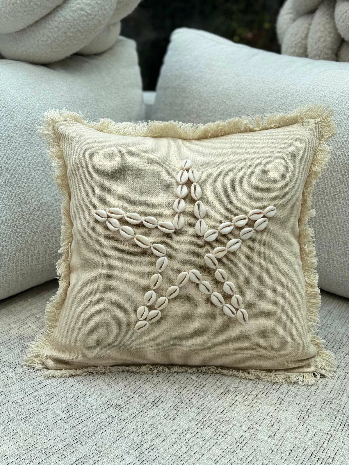 Jastëk dekorativ, mbulesë bezhë, Evila Originals, DEN006, 43x43cm