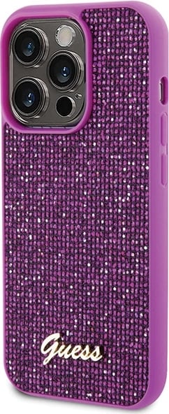 Mbështjellës Guess Disco Metal Script për iPhone 15 Pro, rozë Mbështjellës Guess Disco Metal Script për iPhone 15 Pro, rozë
