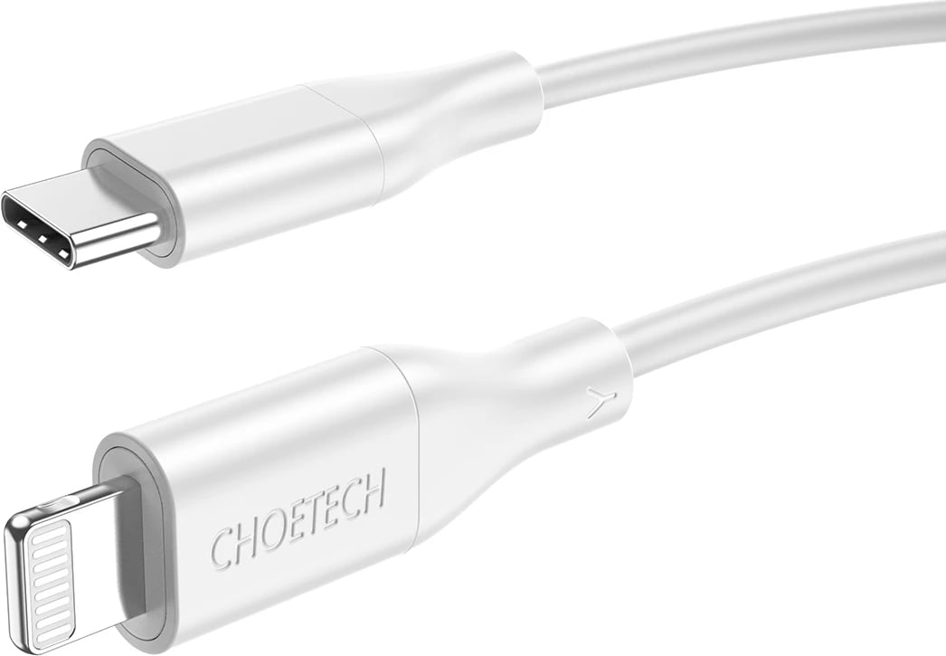 Kabllo karikimi dhe të dhënash Choetech IP0040, USB-C në Lightning, 1.2m, 30W, e bardhë