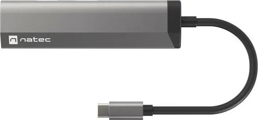 Multiport Natec Fowler Slim NMP-1984, 2x USB 3.0, HDMI 4K, USB-C PD, grafit