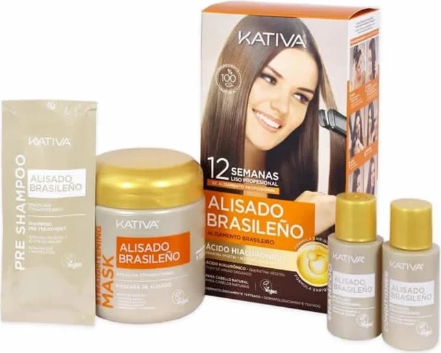 Kit për drejtim flokësh unisex KATIVA Veg Kit Alisado Brasileño
