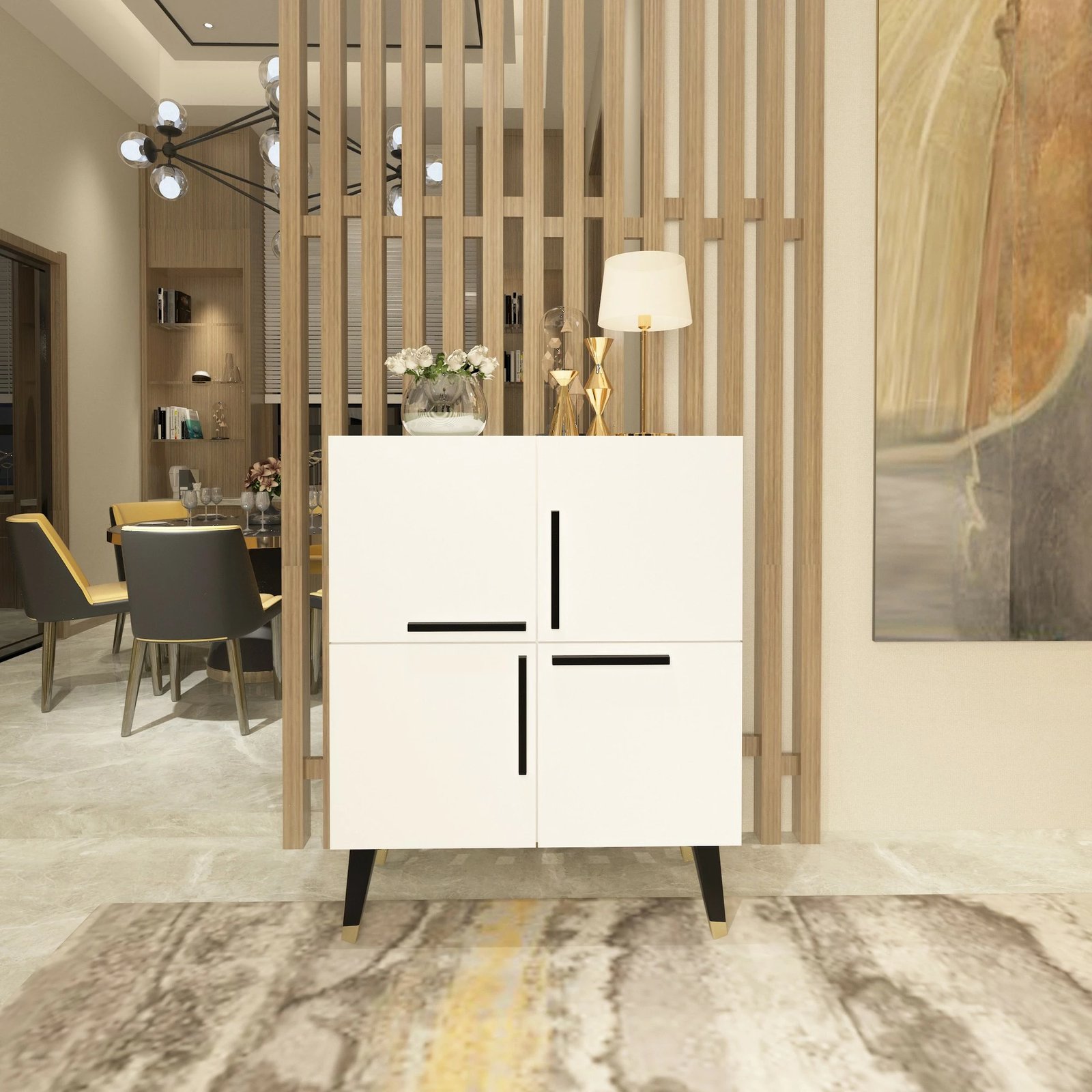 Konsol Skye Decor, e bardhë, 70x90x35cm