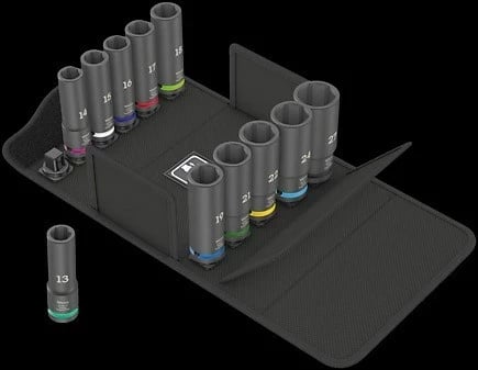 Set soketash impakti WERA, 1/2", E zezë