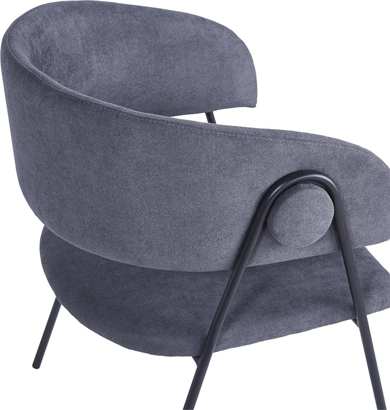 Set 4 karriga Rachele I, material poliestër, këmbë metalike të zeza, ngjyrë antracit, 52x65x79cm