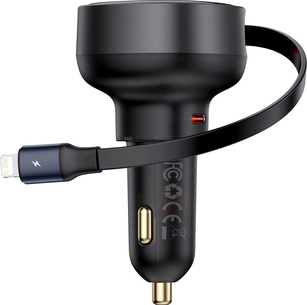 Karikues veture Baseus Enjoyment Pro, C00057803111-00, 60W, USB-C (femër) / Lightning (mashkull), zi