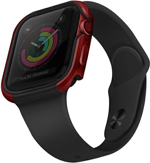 Mbështjellës smartwatch UNIQ Valencia për Apple Watch 44mm Series 4/5/6/SE, Shocksorb 360°, skaje alumini, i kuq