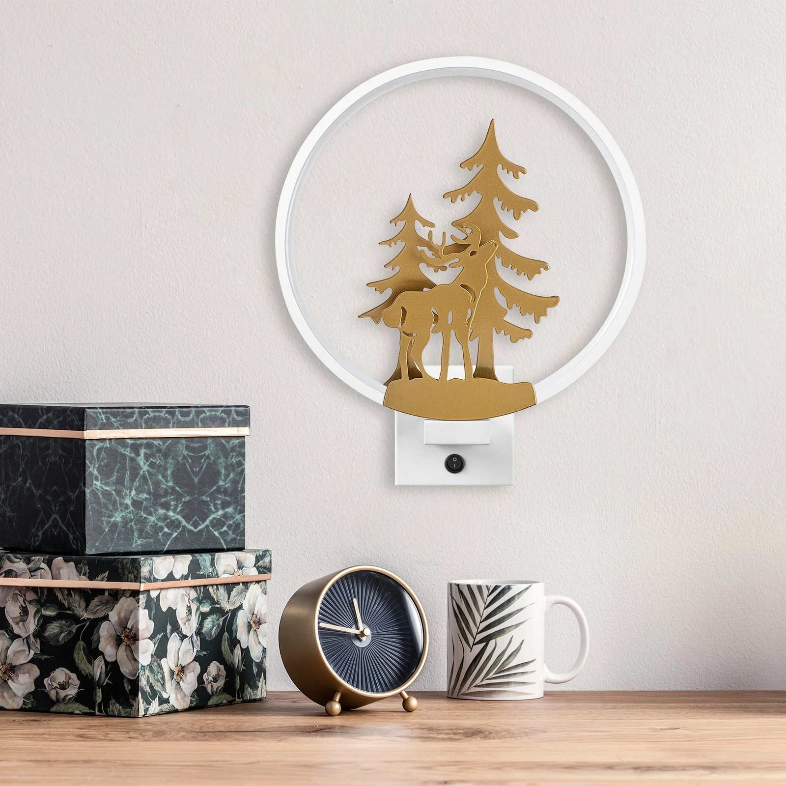 Llambë muri Opviq, XMAS32, e bardhë dhe ari