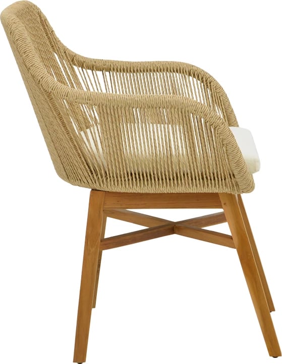 Set tavoline me karrige Kalie-Kenda 7 pjesë, hije natyrale-bezhë, Φ120x75cm