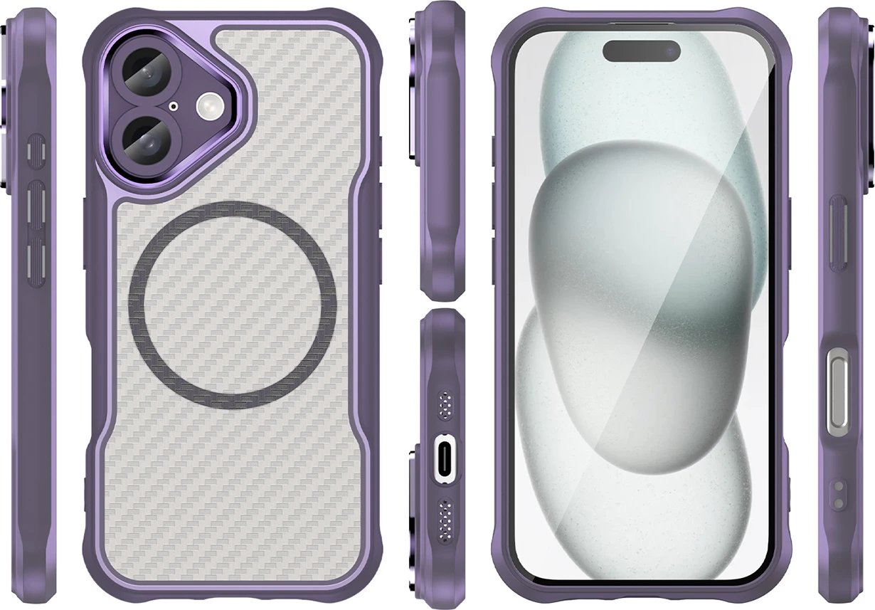 Mbështjellës Hurtel Leading Series MagSafe për iPhone 16 Plus, TPU, Vjollcë