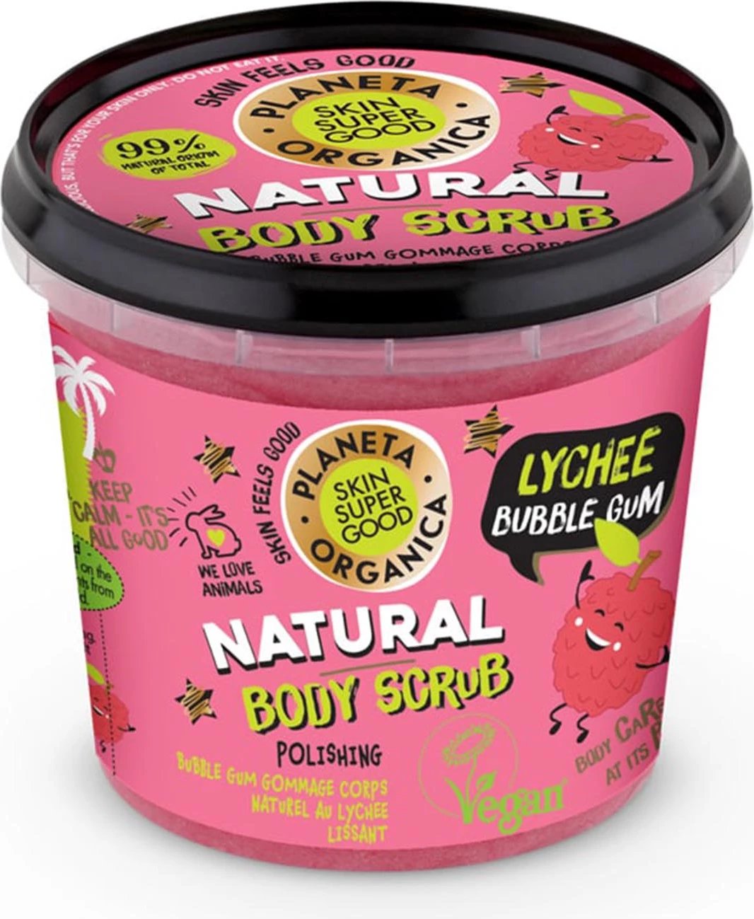 Skrab trupi unisex Natura Siberica Skin Super Good Lychee Bubble Gum 360ml