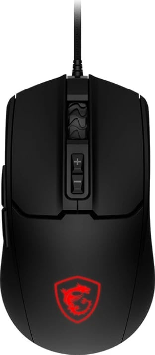 Maus MSI Forge GM100, me kabllo, RGB, 6400 DPI, i zi