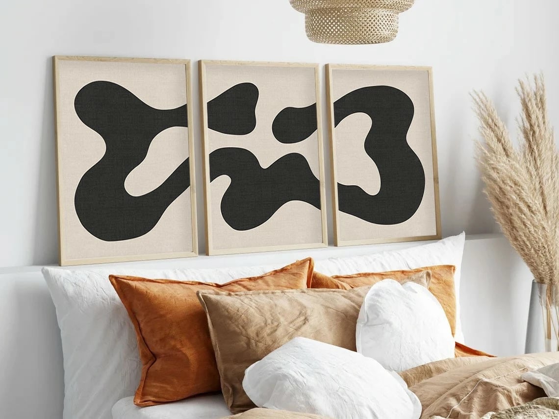 Pikturë dekorative me kornizë MDF (3 copë), Wallity, Huhu199, 50x35cm