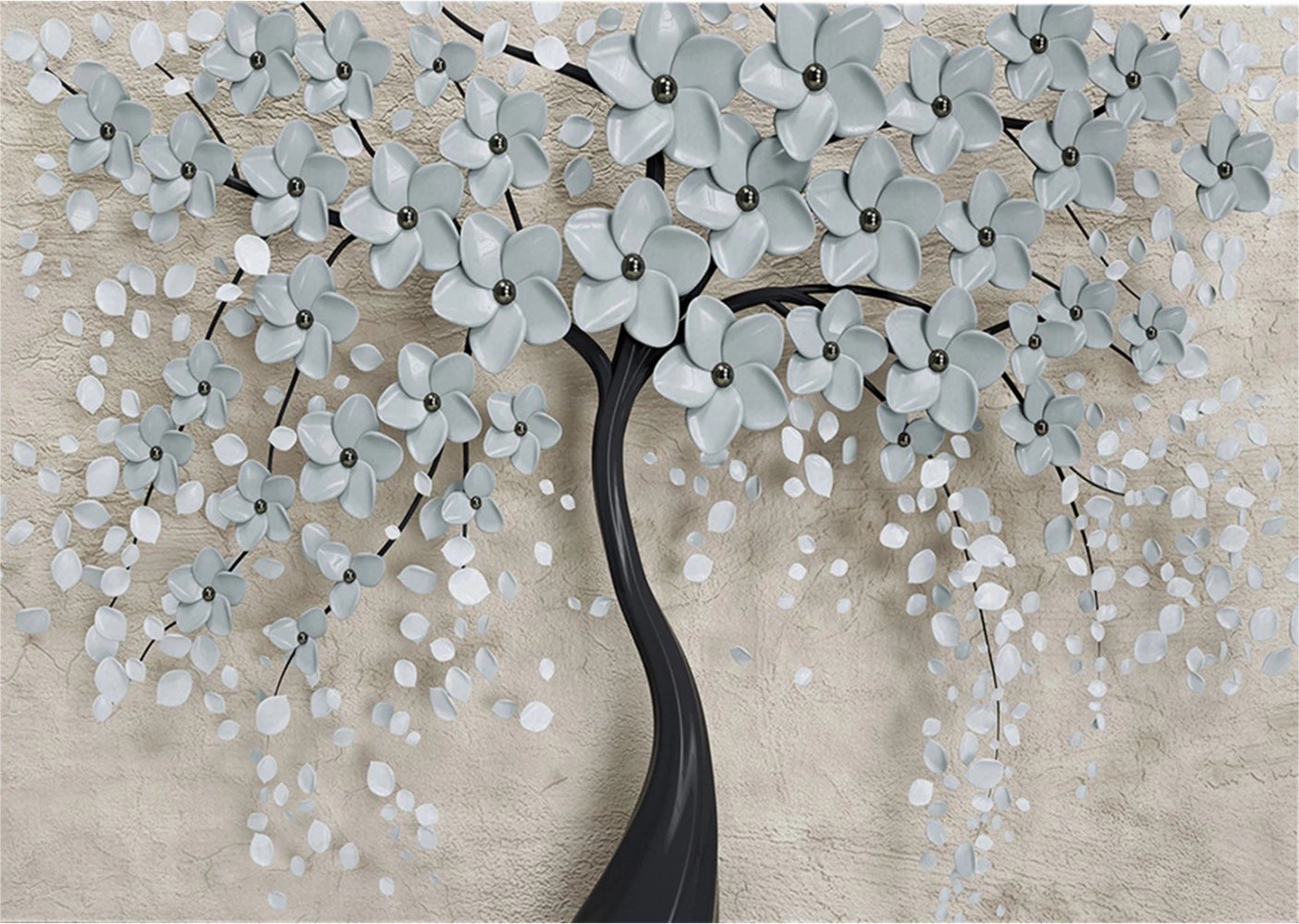 Pikturë në kanavacë, pemë me lule, FH7197.04, 100x3x70 cm