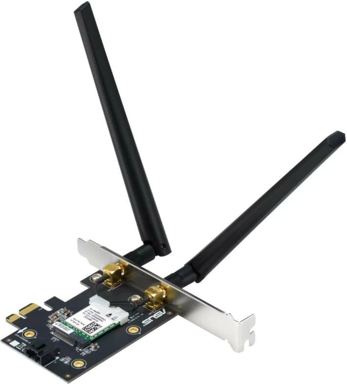 Kartë rrjeti WiFi Asus PCE-AX1800, PCIe, 2 antena, Bluetooth 5.2, e zezë Kartë rrjeti WiFi Asus PCE-AX1800, PCIe, 2 antena, Bluetooth 5.2, e zezë