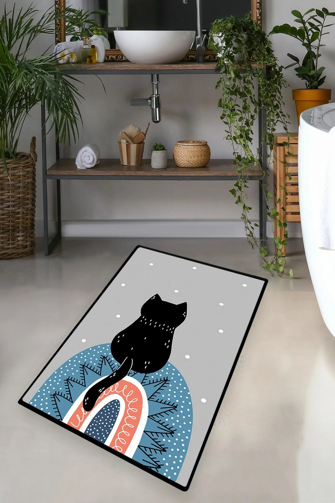 Tapet për banjo Mijölnir, Waiten, shumëngjyrësh, 70x120cm