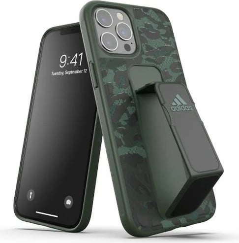 Mbështjellës Adidas SP Grip Case Leopard për iPhone 12 Pro Max, i gjelbër