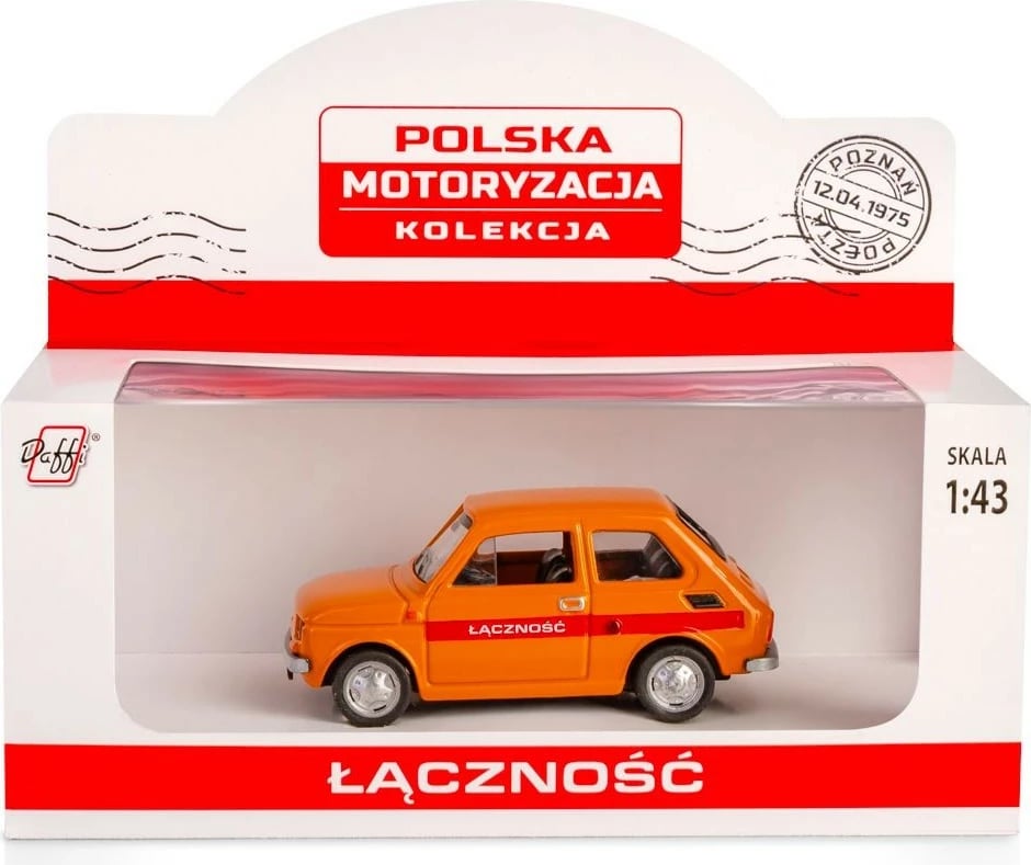 Makine lodër Daffi Fiat 126p K-599, metal, portokalli, 1:43