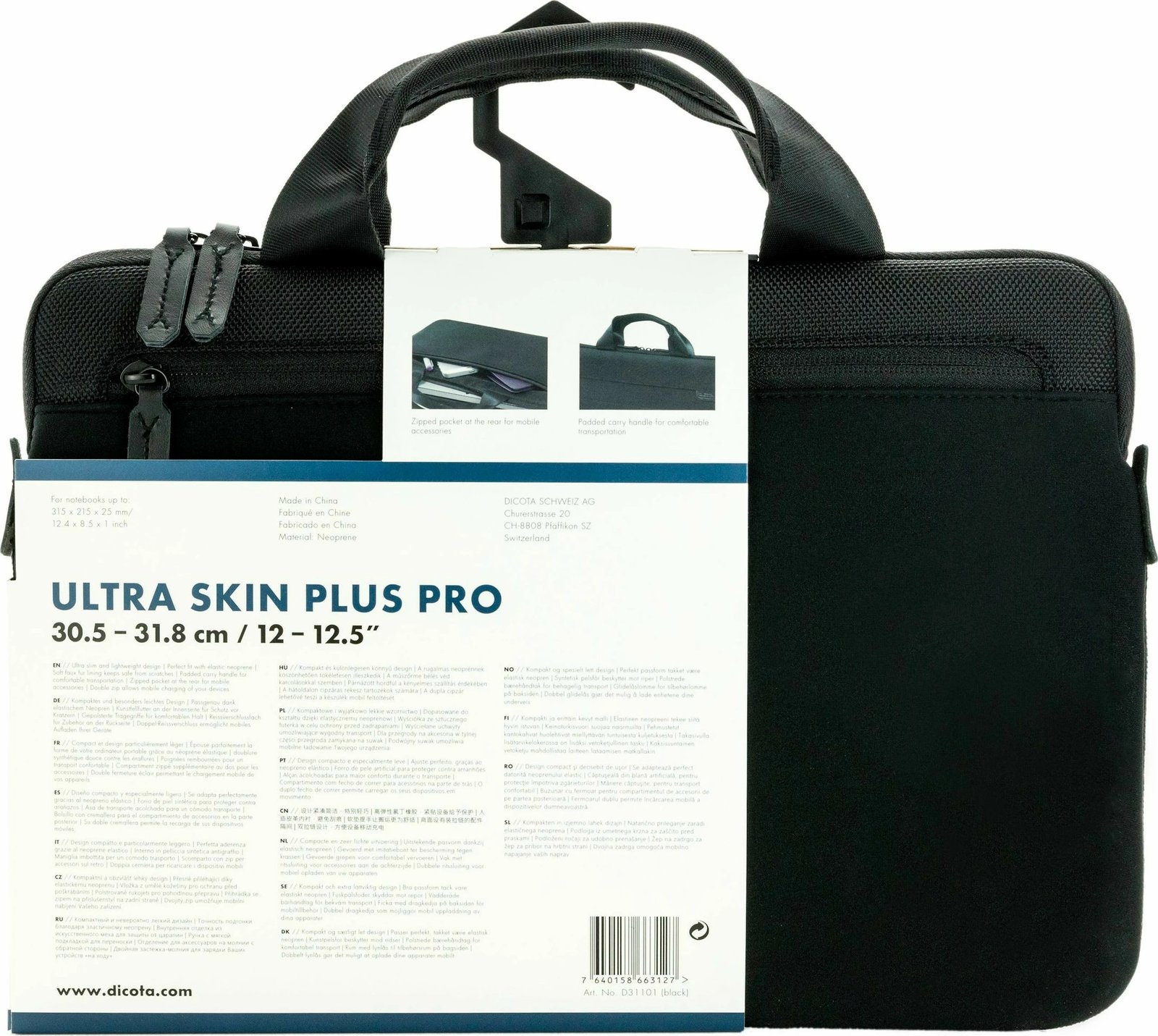 Kasë DICOTA Ultra Skin Plus PRO, 12.5", e zezë