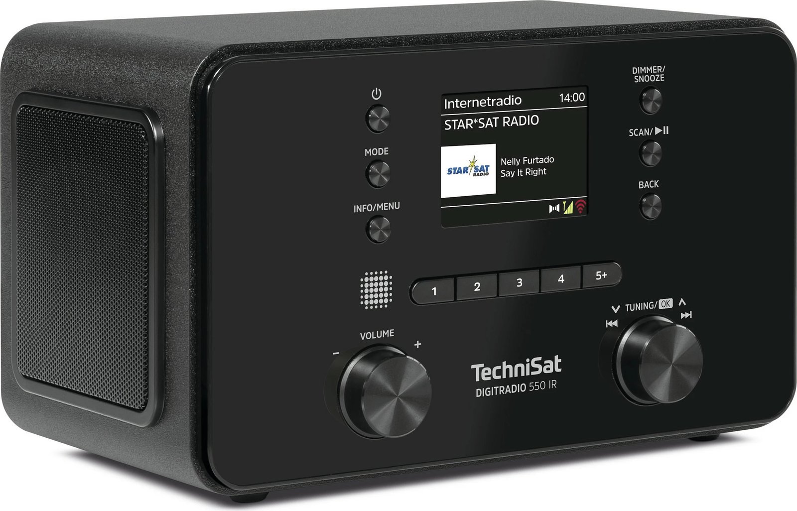 Radio digjitale TechniSat DigitRadio 550 IR, internet radio, DAB+, FM, e zezë