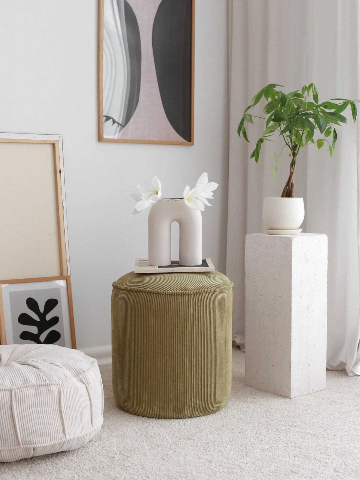 Pouf Atelier del Sofa, Teddy fitilli, ngjyrë khaki