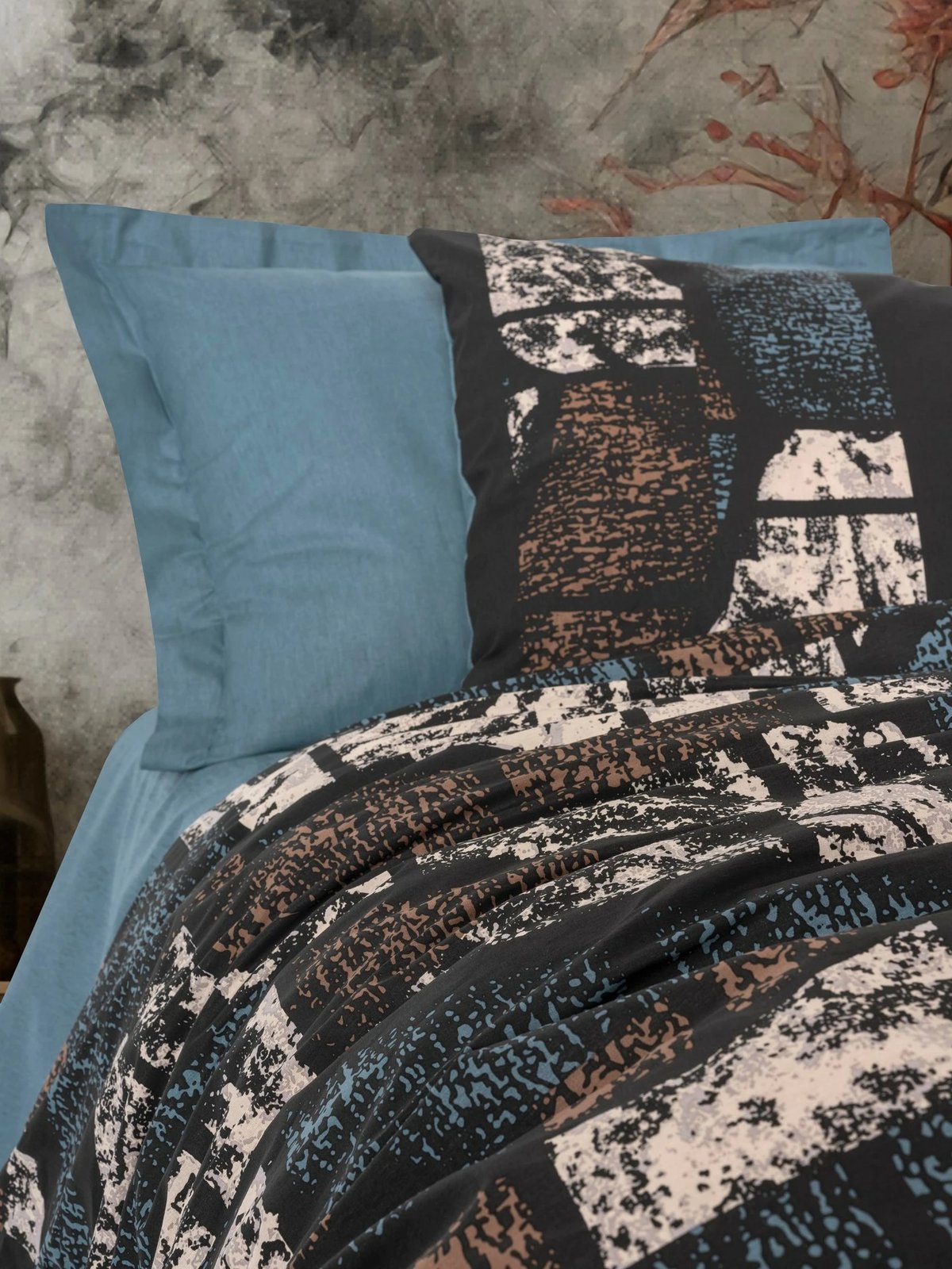 Set mbulesë jorgan për teke XXL, Ranforce, ngjyrë jeshile petrol, L'essentiel, Senso