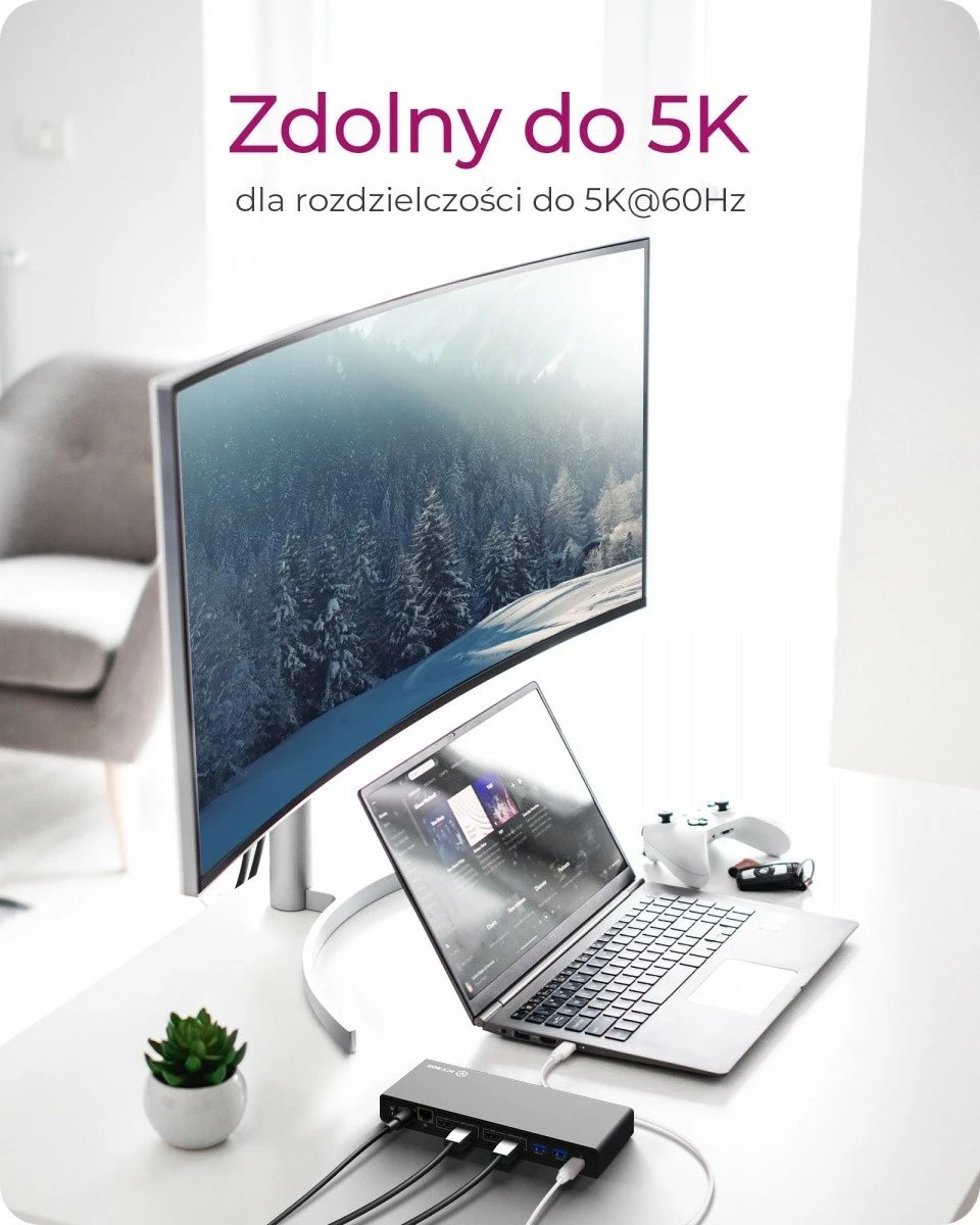Kasë dokimi IcyBox IB-DK2245AC, 13në1, 2xDP, 2xHDMI, USB, LAN, USB-C, PD deri 60W, e zezë