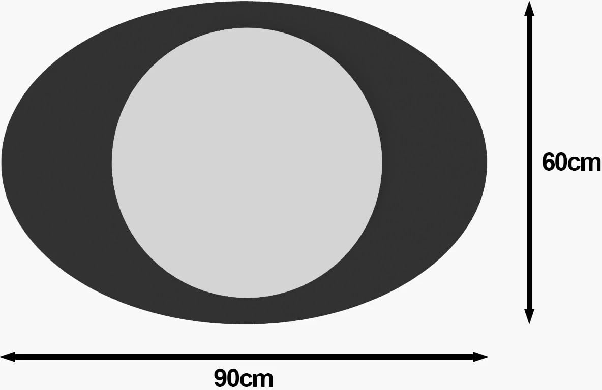 Pasqyrë dekorative, ngjyrë e zezë, Skye Decor, Obble
