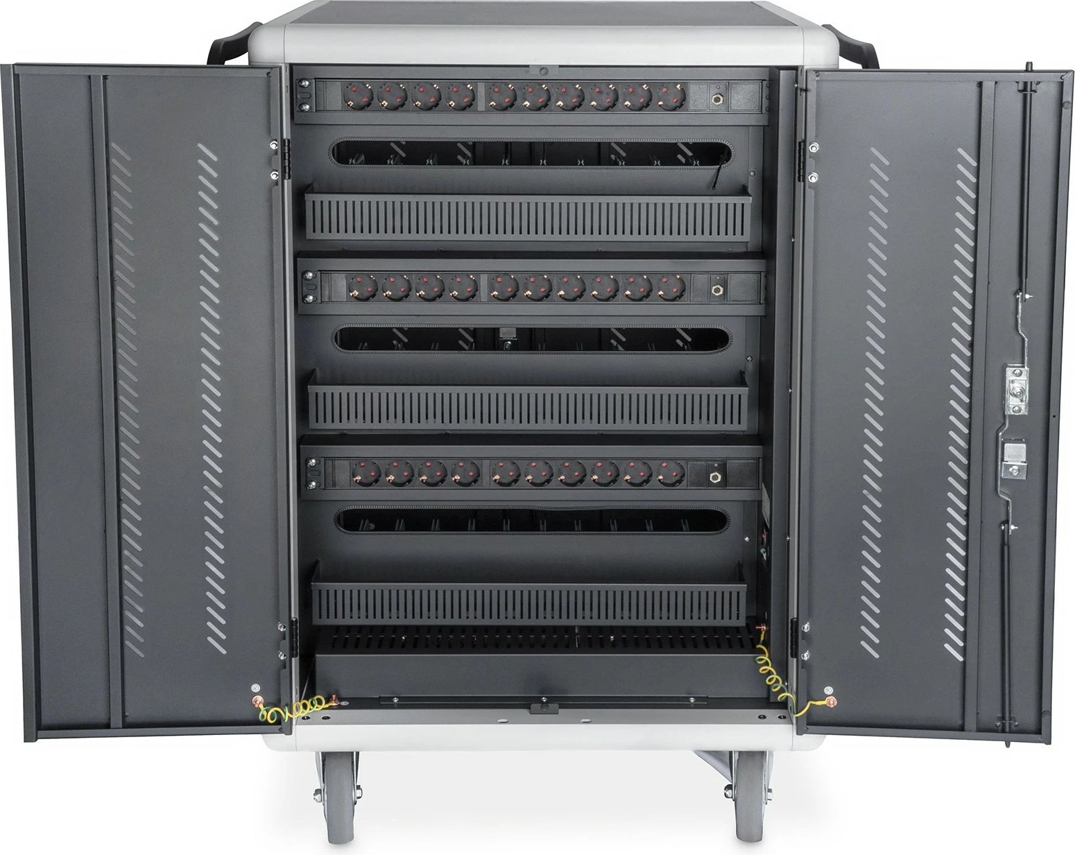 Kasë karikimi Digitus për 30 laptopë/tabletë deri 15.6", USB-C, e zezë