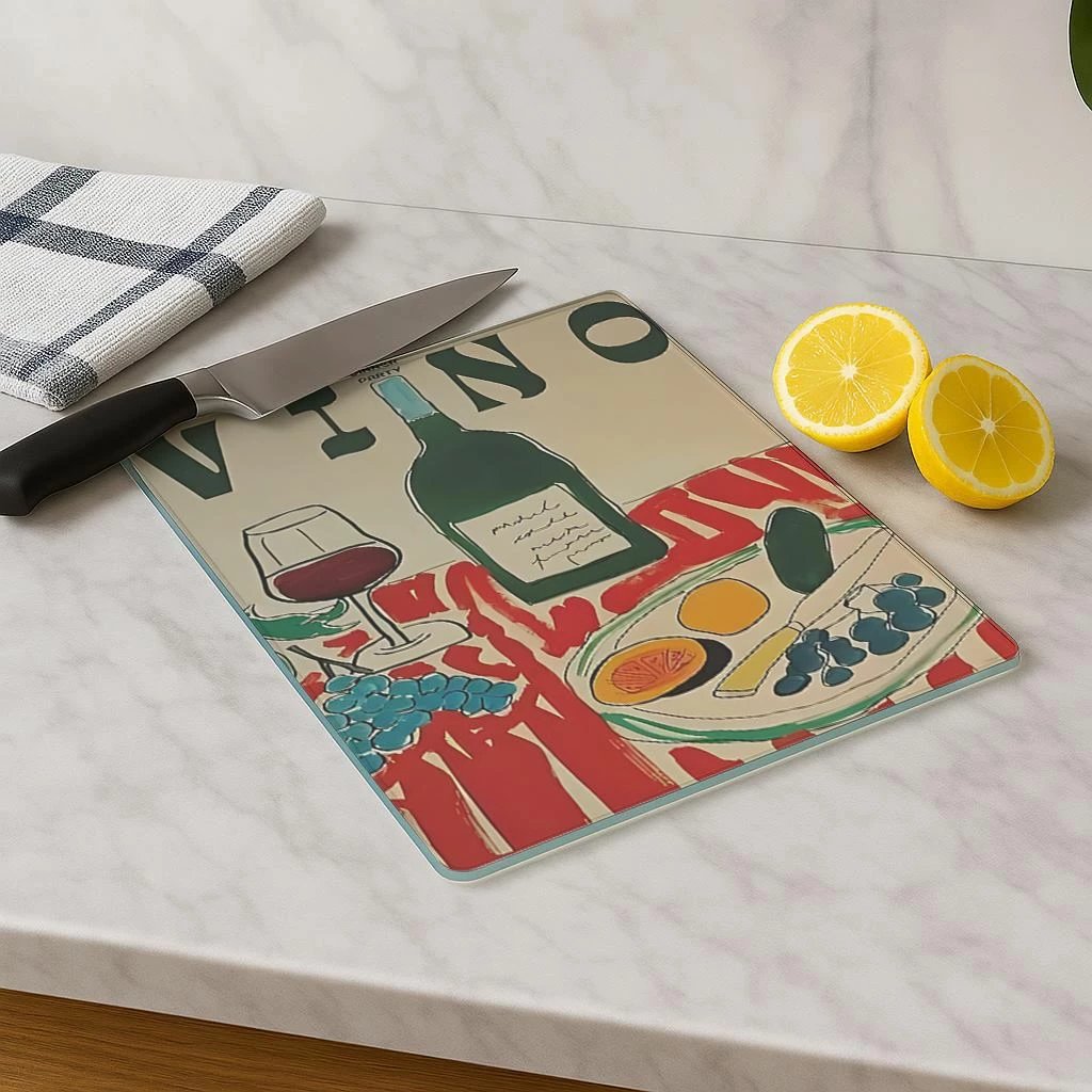 Dërrasë prerëse Hermia, qelq i temperuar, shumëngjyrëshe, Kes-00035, 30x40cm