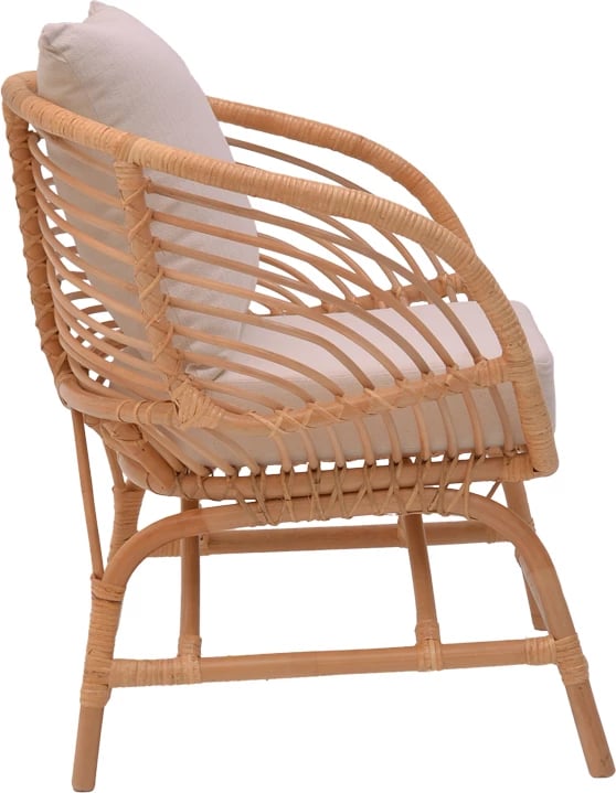 Karrige Caxen ratan natyral-jastëk i bardhë 72x63x75cm