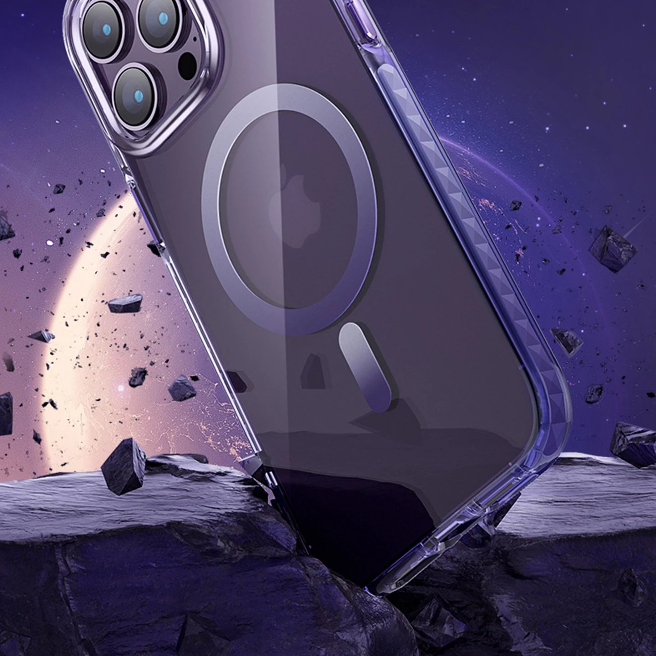 Mbështjellës Kingxbar Ice Crystal Series për iPhone 14 Plus MagSafe, vjollcë