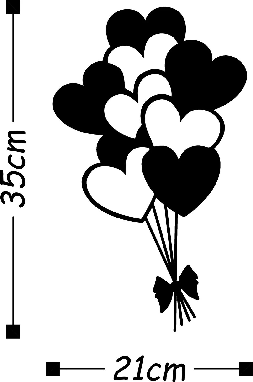 Aksesor dekorativ metalik për mur, balona, ngjyrë e zezë