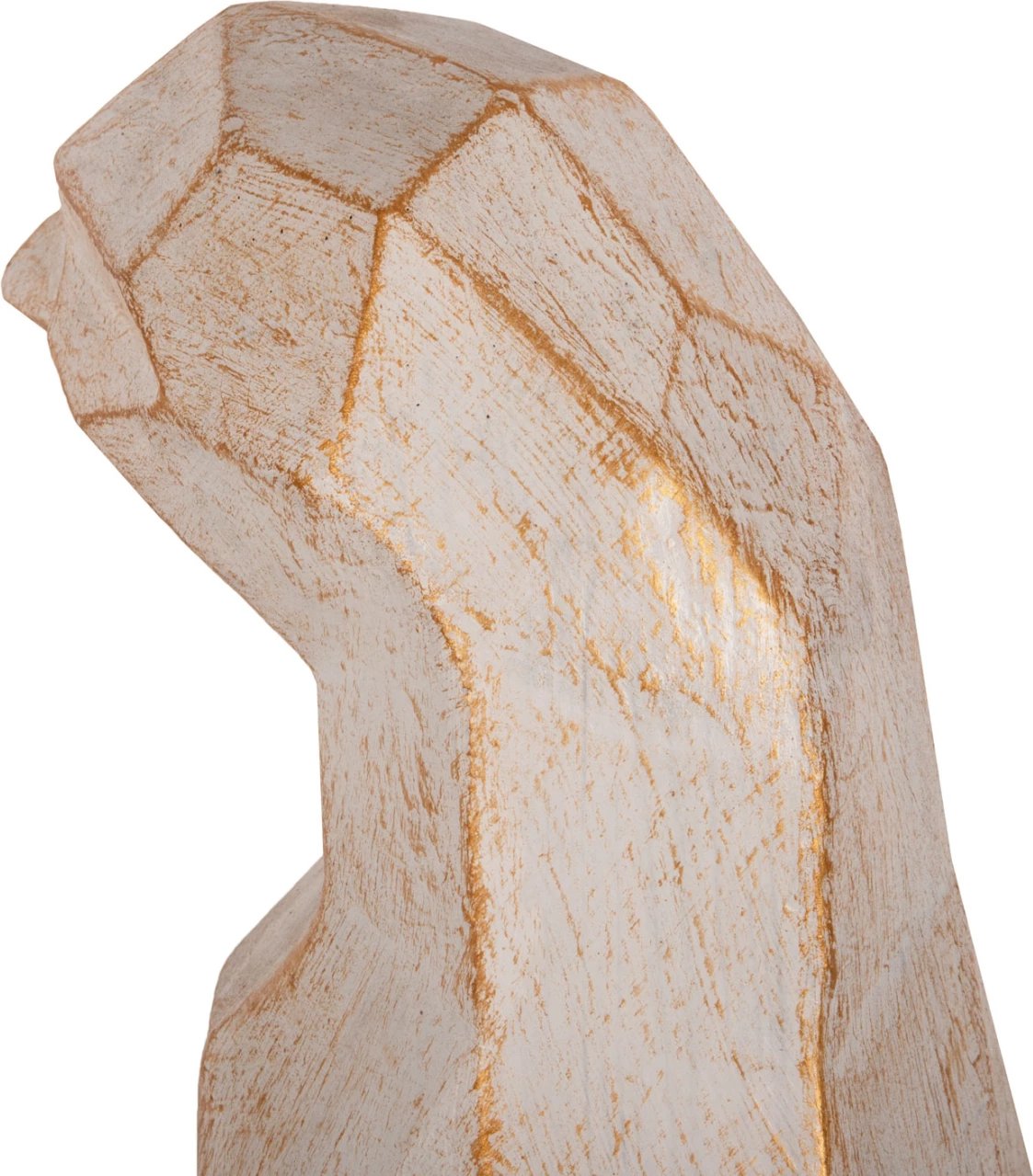 Dekor për dysheme, Pinguin, FH7916, ngjyrë patina e bardhë me detaje të arta, 45x45x100H cm