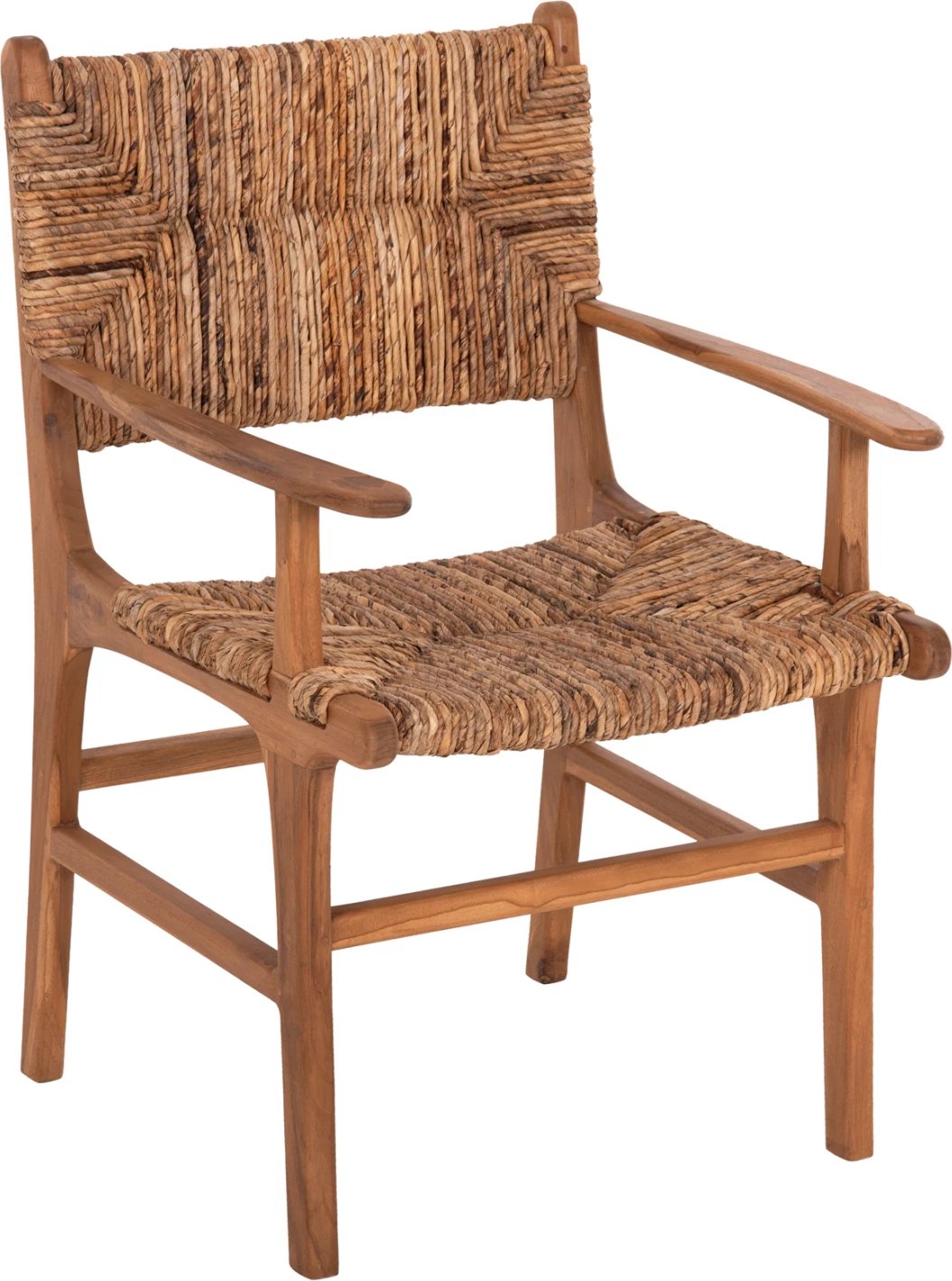 Karrige profesionale, dru teak dhe rush-matt, 57.5x59x87H cm, ΗΜ9400.11