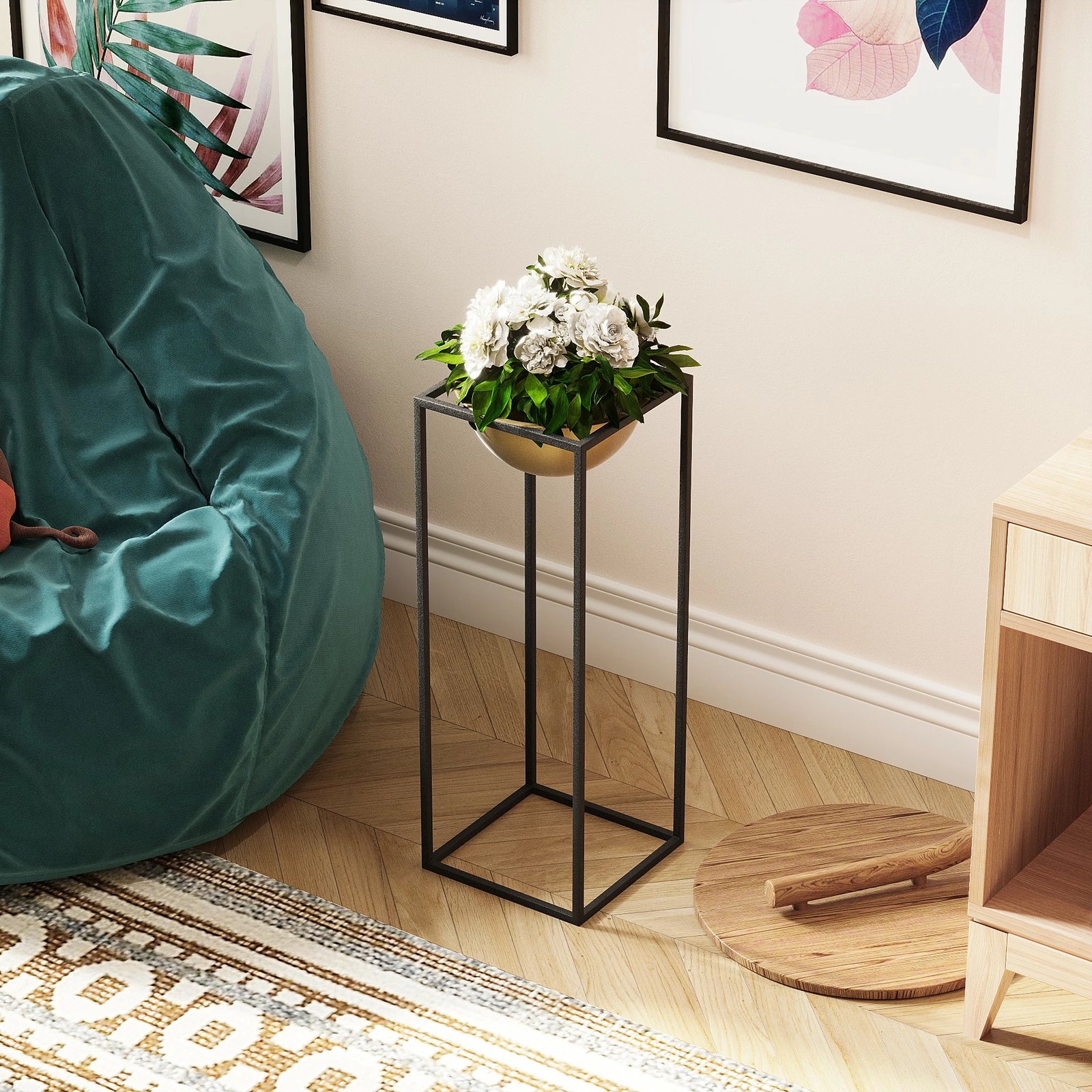 Vazo dekorative, e zezë dhe ari, Evila Originals, GED-021-A