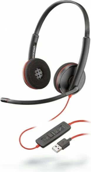 Kufje Poly Blackwire C3220 – USB-A, Stereo, të Zeza