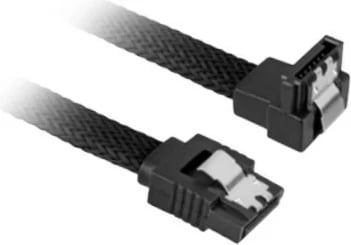 Kabllo SATA III Sharkoon 0.3m, 90°, e zezë