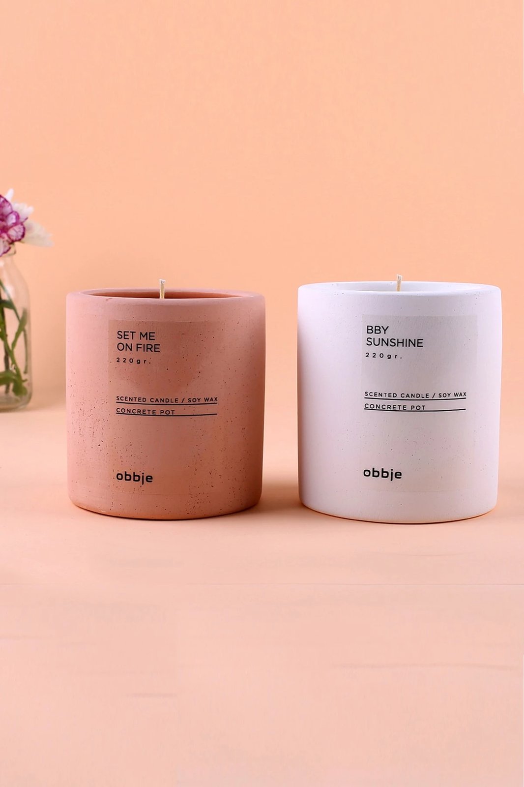 Qiri aromatik Aberto Design, Bby Sunshine, enë betoni, ngjyrë e bardhë