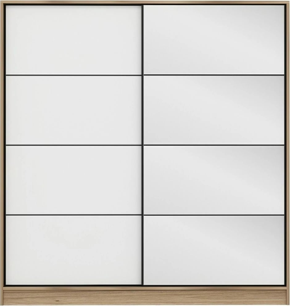 Dollap garderobe Skye Decor, ngjyrë dore dhe e bardhë, 180x210x52 cm