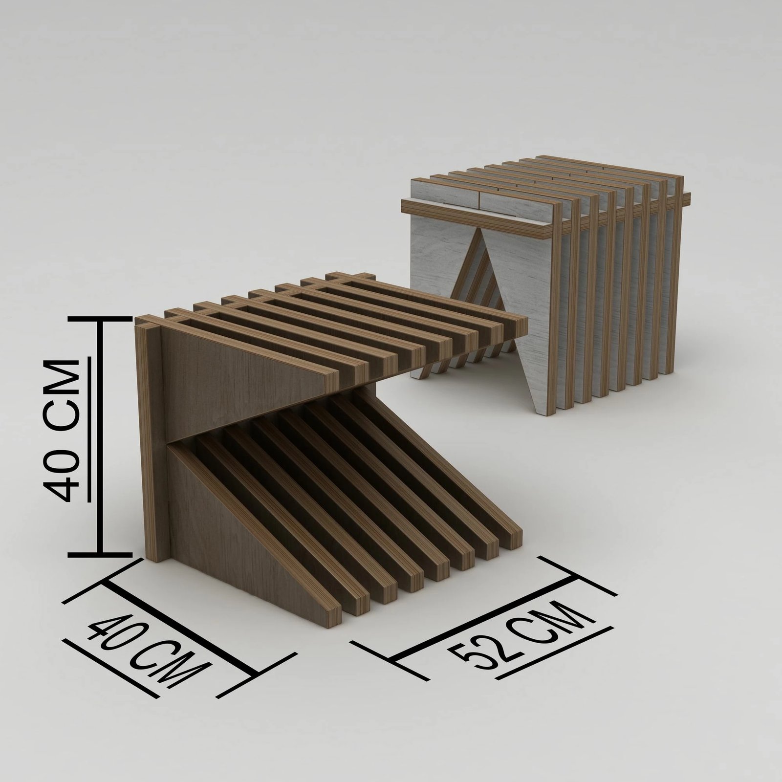 Stool Skye Decor, dru natyral, 51x40x40cm
