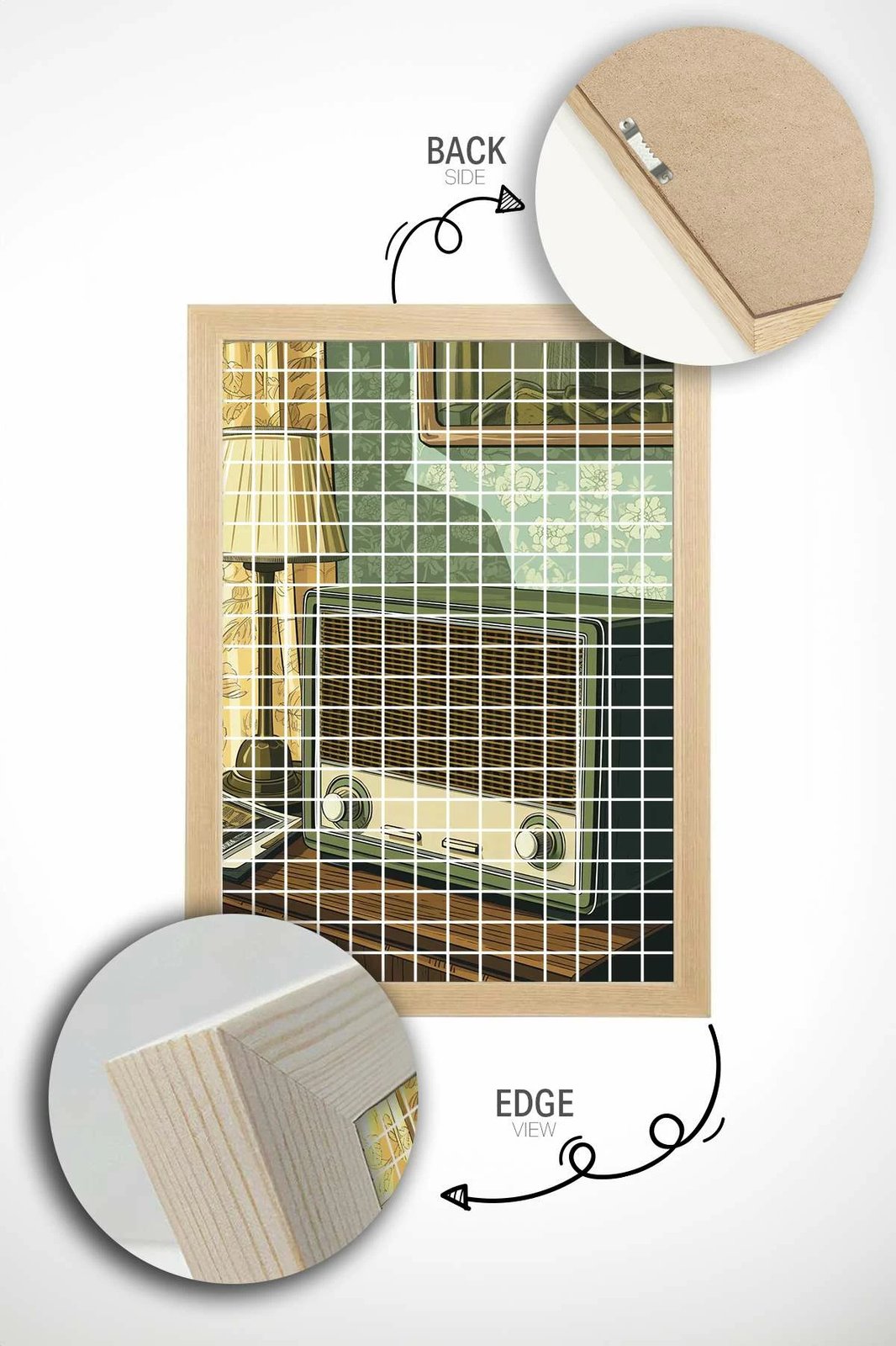 Pikturë dekorative me kornizë, shumëngjyrëshe, Popkare10, 33x48cm