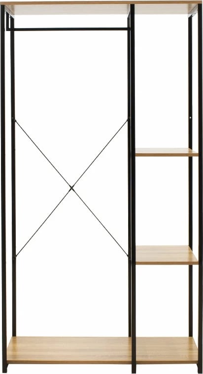 Njësi hyrëse Ramon ngjyrë lisi me kornizë metalike të zezë 90,5x41x167cm