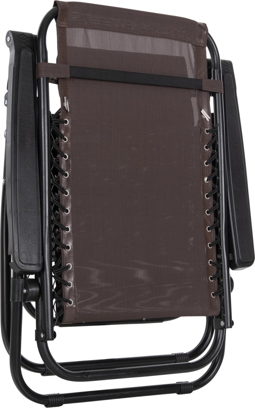 Karrige relaksuese COMPANION, tekstilene kafe, metal i zi, FH5095.13, 67x145x110cm, set prej 2 copë