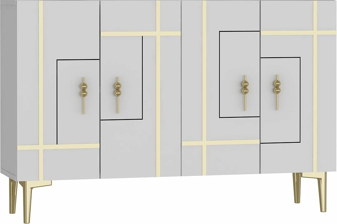 Konsolë Skye Decor, e bardhë, ari